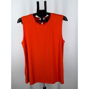 Magicmk Orange Sleeveless Muscle Tee Tank Top Large Modal Spandex Crew Neck